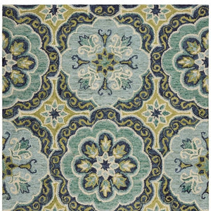 HomeRoots 8' Green Wool Geometric Area Rug - Hand-Tufted Comfort & Modern Style for Any Room Decor 8' x 10' 393631