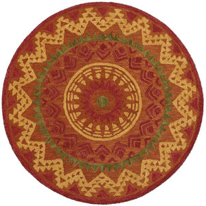 HomeRoots 6' Vibrant Southwestern Decorative Area Rug - Hand-Tufted Wool with Rich Earth Tones for Comfort 6' Round 393644