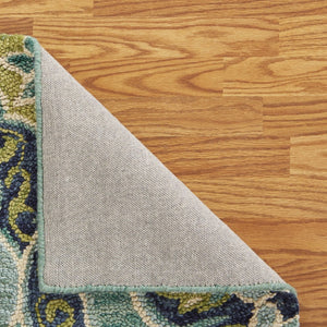 HomeRoots 6' Green and Ivory Wool Geometric Hand-Tufted Rug - Artisan Craftsmanship for Modern Comfort Spaces 6' Round 393656