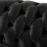 Christopher Knight Home® - Noble House - - Vivalux 59.44" Chesterfield Velvet Loveseat Sofa,2-Person Rolled Arm Dutch Plush Upholstered Sofa Couch With Tufted Button For Living Room, Bedroom, Small Places,Black