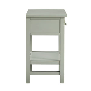 English Elm Finley Rustic 1-Drawer Nightstand with Open Shelf, Distressed Wood Finish, Dovetail Drawer Craftsmanship Antique Gray B050P376952