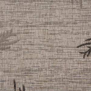 Homeroots 5' X 7' Beige Floral Indoor Outdoor Area Rug Black Polypropylene 393728