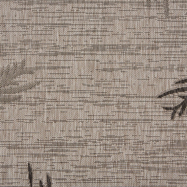 Homeroots 5' X 7' Beige Floral Indoor Outdoor Area Rug Black Polypropylene 393728