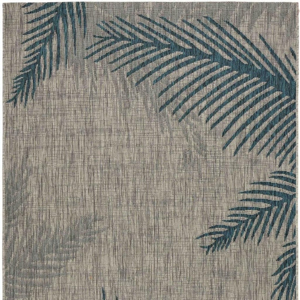 HomeRoots 8' Gray Indoor Outdoor Area Rug - Stylish Floral Design, Durable & Easy-Clean for High-Traffic Areas 8' X 9' 393731
