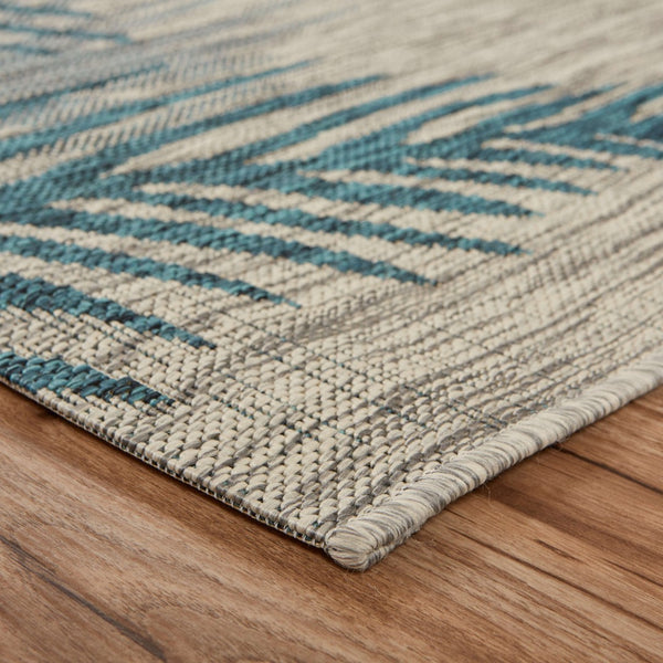 HomeRoots 8' Gray Indoor Outdoor Area Rug - Stylish Floral Design, Durable & Easy-Clean for High-Traffic Areas 8' X 9' 393731