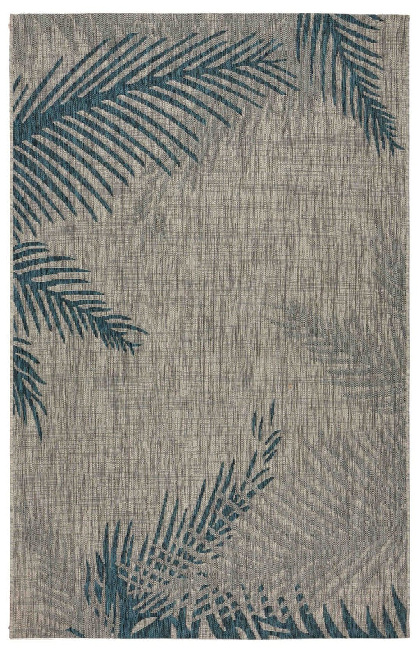 HomeRoots 8' Gray Indoor Outdoor Area Rug - Stylish Floral Design, Durable & Easy-Clean for High-Traffic Areas 8' X 9' 393731