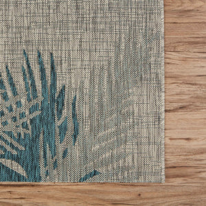 HomeRoots 8' Gray Indoor Outdoor Area Rug - Stylish Floral Design, Durable & Easy-Clean for High-Traffic Areas 8' X 9' 393731