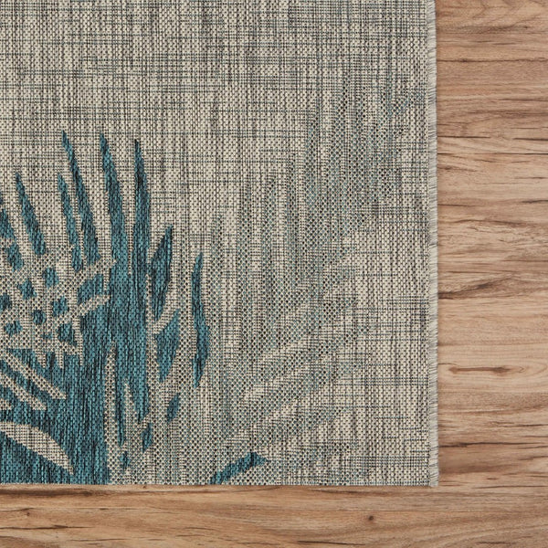 HomeRoots 8' Gray Indoor Outdoor Area Rug - Stylish Floral Design, Durable & Easy-Clean for High-Traffic Areas 8' X 9' 393731