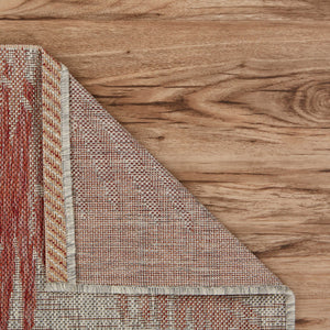 Homeroots 5' X 7' Beige Floral Indoor Outdoor Area Rug Red Polypropylene 393732