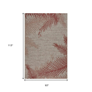 HomeRoots 8' Beige Area Rug - Versatile Indoor Outdoor Design with Floral Motif for Stylish Spaces and Durability 8' X 9' 393733