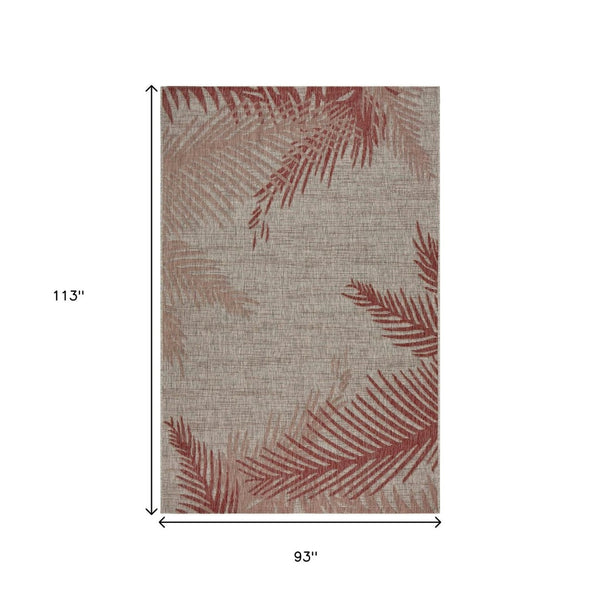 HomeRoots 8' Beige Area Rug - Versatile Indoor Outdoor Design with Floral Motif for Stylish Spaces and Durability 8' X 9' 393733