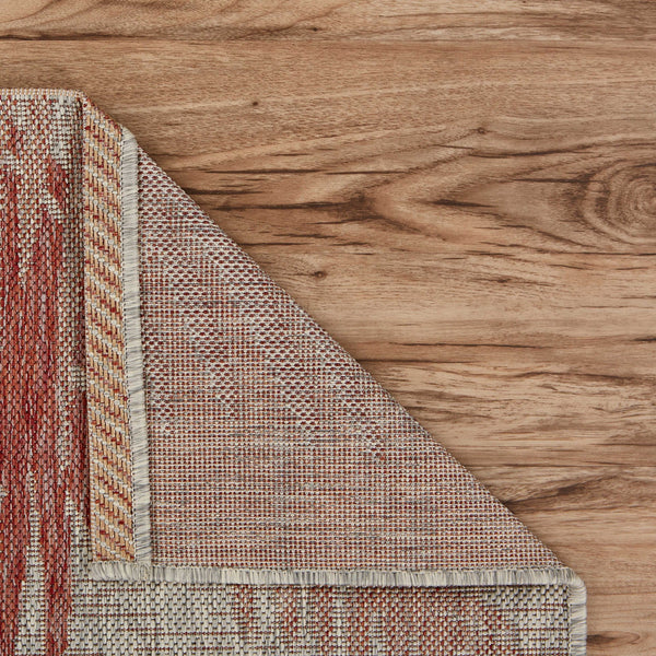 Homeroots 8' X 9' Beige Floral Indoor Outdoor Area Rug Red Polypropylene 393733