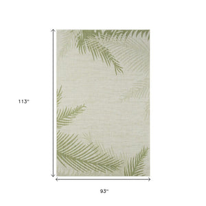 HomeRoots 8' Beige Indoor Outdoor Area Rug - Elegant Floral Design, Durable, Low-Maintenance for Any Space 8' X 9' 393736