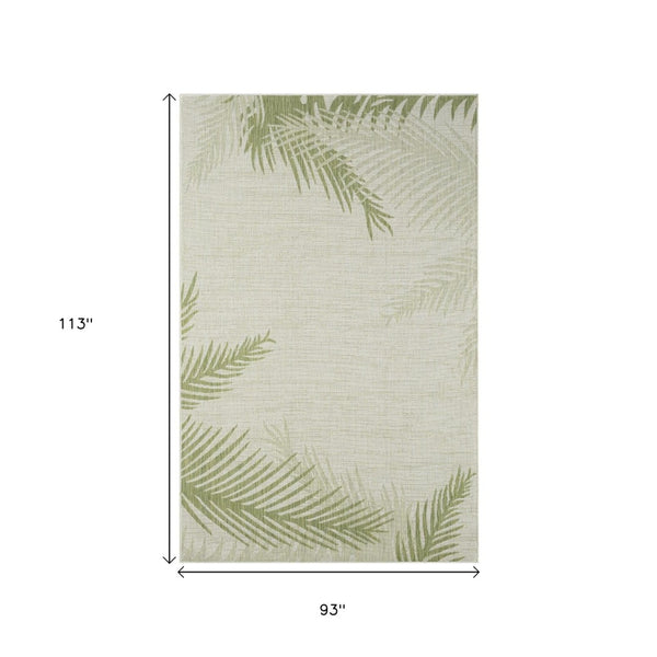 HomeRoots 8' Beige Indoor Outdoor Area Rug - Elegant Floral Design, Durable, Low-Maintenance for Any Space 8' X 9' 393736