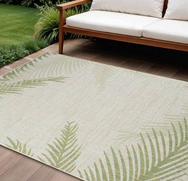 HomeRoots 8' Beige Indoor Outdoor Area Rug - Elegant Floral Design, Durable, Low-Maintenance for Any Space 8' X 9' 393736