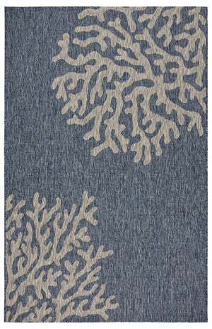 HomeRoots 8' Blue and Gray Area Rug - Versatile Indoor Outdoor Design for Patios, Kitchens, and Family Rooms 8' X 9' 393738