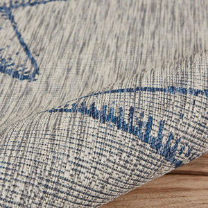 HomeRoots 8' Blue and Gray Starfish Area Rug – Durable Indoor-Outdoor Coastal Charm for Any Space 8' X 9' 393740