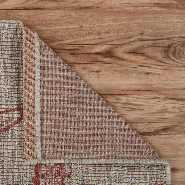HomeRoots 8' Beige Area Rug - Versatile Indoor Outdoor Design for Patios, Kitchens & Living Rooms, Easy Care 8' X 9' 393743