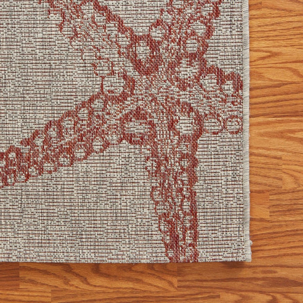 HomeRoots 8' Beige Area Rug - Versatile Indoor Outdoor Design for Patios, Kitchens & Living Rooms, Easy Care 8' X 9' 393743