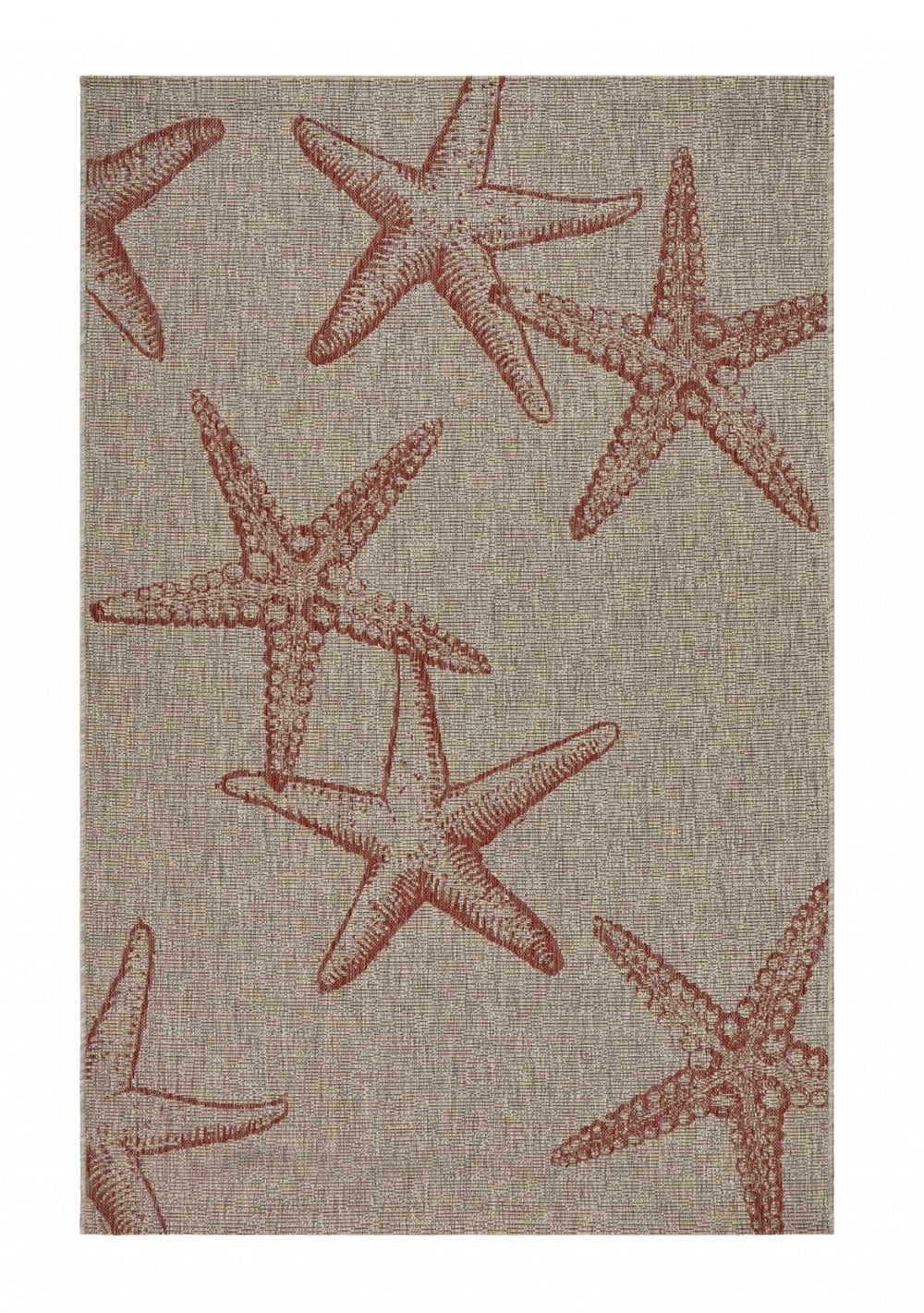 HomeRoots 8' Beige Area Rug - Versatile Indoor Outdoor Design for Patios, Kitchens & Living Rooms, Easy Care 8' X 9' 393743