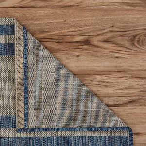 HomeRoots 8' Blue and Gray Indoor Outdoor Area Rug - Durable, Weather-Resistant Design for Versatile Spaces 8' X 9' 393748