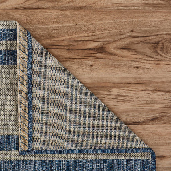 HomeRoots 8' Blue and Gray Indoor Outdoor Area Rug - Durable, Weather-Resistant Design for Versatile Spaces 8' X 9' 393748
