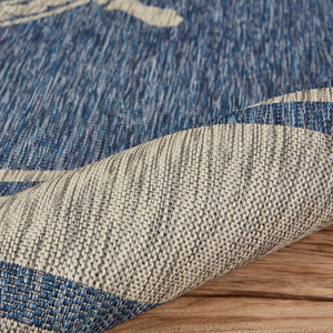 HomeRoots 8' Blue and Gray Indoor Outdoor Area Rug - Durable, Weather-Resistant Design for Versatile Spaces 8' X 9' 393748