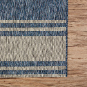 HomeRoots 8' Blue and Gray Indoor Outdoor Area Rug - Durable, Weather-Resistant Design for Versatile Spaces 8' X 9' 393748