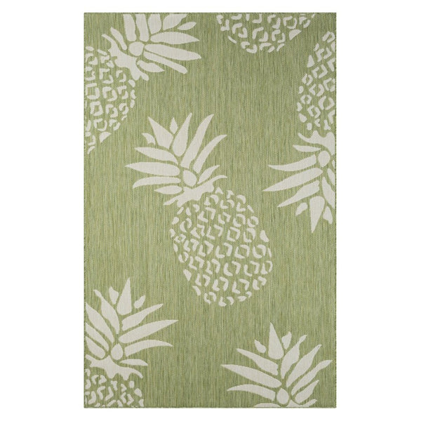 HomeRoots 8' Green Indoor Outdoor Area Rug - Durable Floral Design for Patios, Kitchens, and Family Rooms 8' X 10' 393750