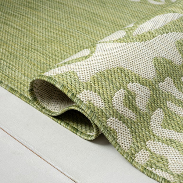 HomeRoots 8' Green Indoor Outdoor Area Rug - Durable Floral Design for Patios, Kitchens, and Family Rooms 8' X 10' 393750