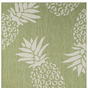 HomeRoots 8' Green Indoor Outdoor Area Rug - Durable Floral Design for Patios, Kitchens, and Family Rooms 8' X 10' 393750