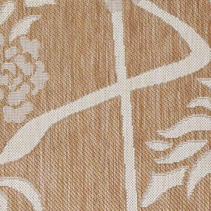HomeRoots 8' Beige Indoor Outdoor Area Rug - Durable Floral Design for Patios, Kitchens, and Living Spaces 8' X 10' 393752