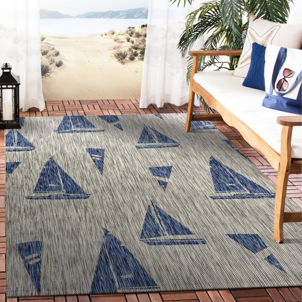 HomeRoots 8' Versatile Gray Indoor Outdoor Area Rug - Durable, Low-Maintenance Design for Modern Spaces 8' x 10' 393755