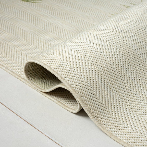 HomeRoots 8' Beige Indoor Outdoor Area Rug - Timeless Floral Design for Versatile Spaces, Easy Care & Durability 8' x 10' 393758