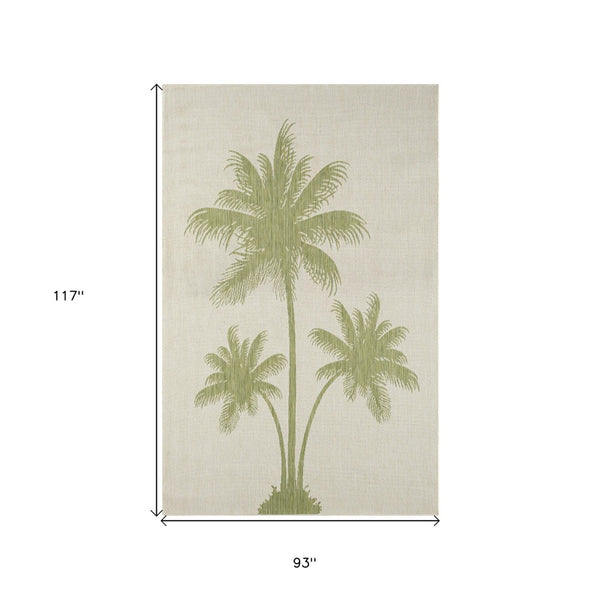 HomeRoots 8' Beige Indoor Outdoor Area Rug - Timeless Floral Design for Versatile Spaces, Easy Care & Durability 8' x 10' 393758