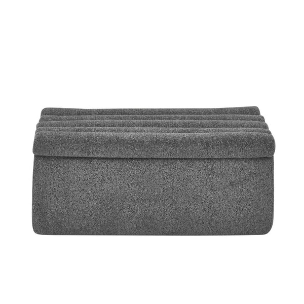English Elm 106" Modular L-shaped Sectional Chenille Sofa Sculptural Low Profile Living Room Couch Dark Grey W1413S00124