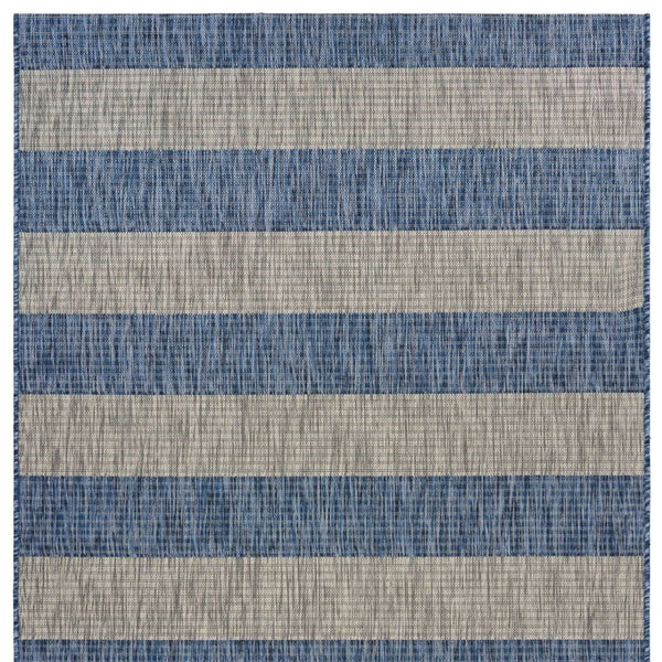 HomeRoots 8' Blue and Gray Indoor Outdoor Area Rug - Stylish, Durable, and Easy to Clean for Any Space! 8' x 10' 393761