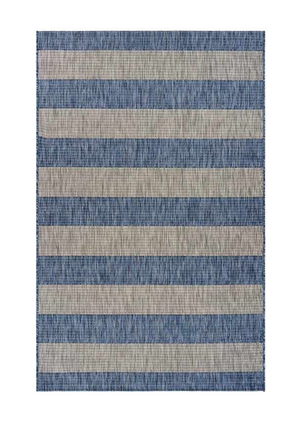 HomeRoots 8' Blue and Gray Indoor Outdoor Area Rug - Stylish, Durable, and Easy to Clean for Any Space! 8' x 10' 393761