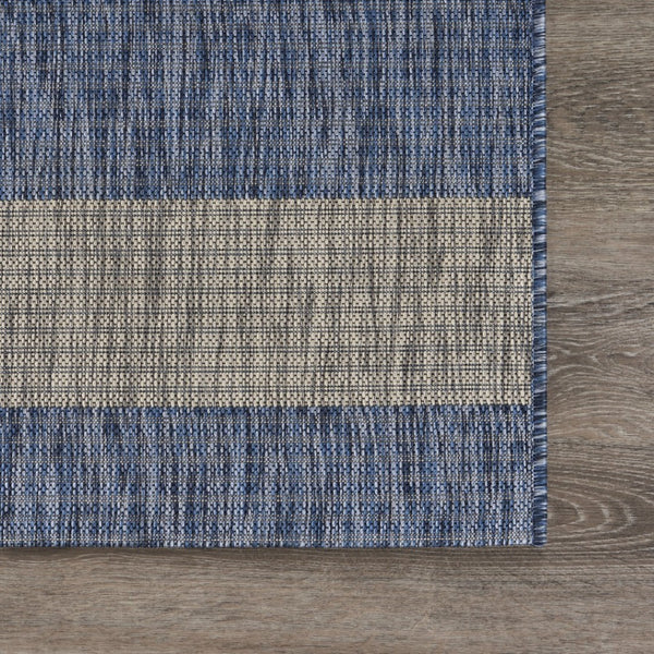 HomeRoots 8' Blue and Gray Indoor Outdoor Area Rug - Stylish, Durable, and Easy to Clean for Any Space! 8' x 10' 393761