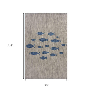 HomeRoots 8' Versatile Gray Indoor Outdoor Area Rug – Stylish, Durable, and Low-Maintenance for Any Space 8' x 10' 393764