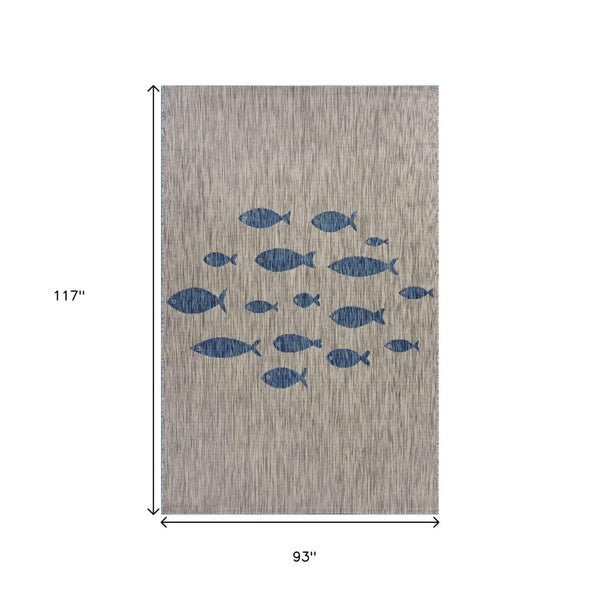 HomeRoots 8' Versatile Gray Indoor Outdoor Area Rug – Stylish, Durable, and Low-Maintenance for Any Space 8' x 10' 393764