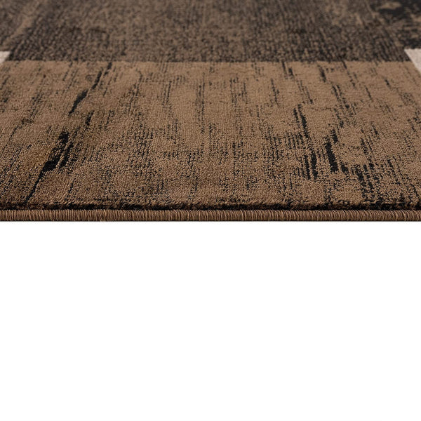 Homeroots 3' X 5' Brown Checkered Power Loom Area Rug  Polypropylene 393785