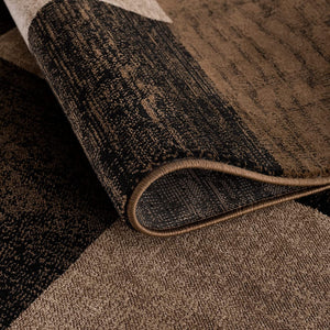 Homeroots 4' X 6' Brown Checkered Power Loom Area Rug  Polypropylene 393786