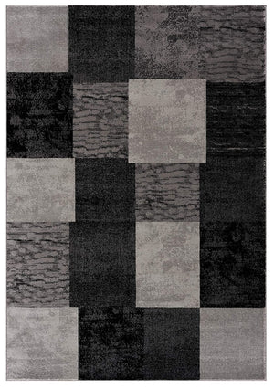 Homeroots 3' X 5' Gray Checkered Power Loom Area Rug  Polypropylene 393800