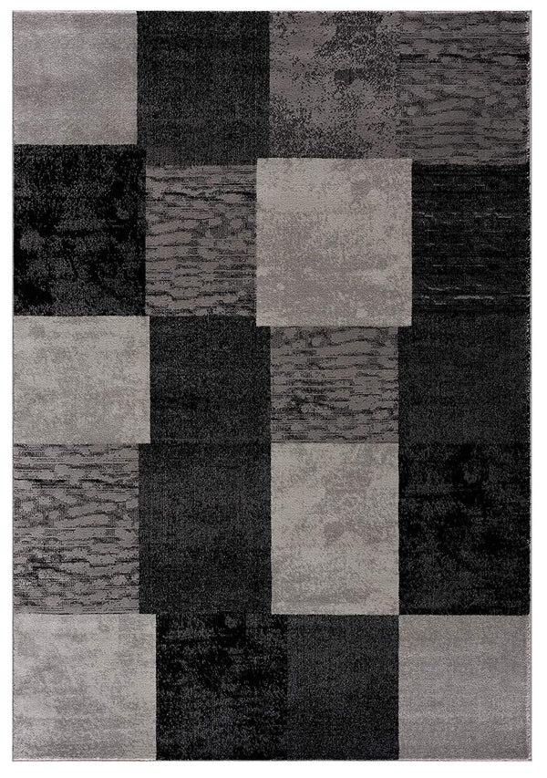 Homeroots 3' X 5' Gray Checkered Power Loom Area Rug  Polypropylene 393800