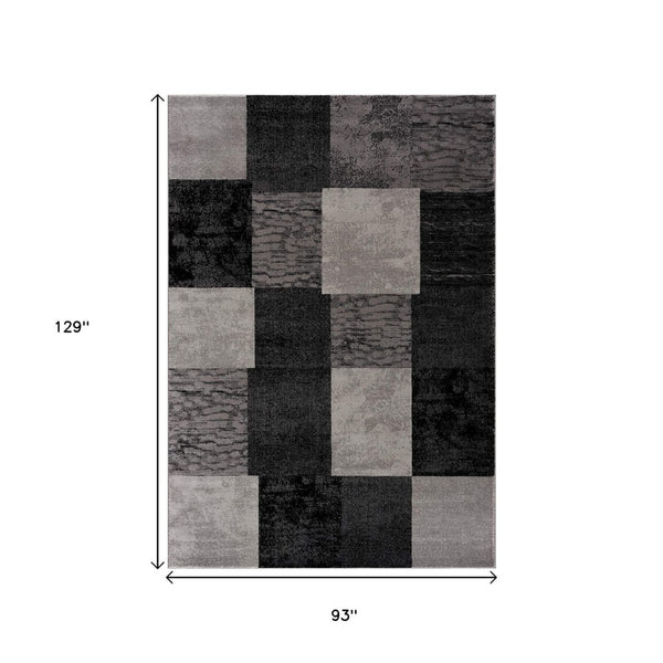 HomeRoots 10' Gray Checkered Runner Rug - Stylish Geometric Design for Hallways, Entryways & High-Traffic Areas 8' X 10' 393804