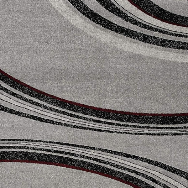 HomeRoots 10' Gray Abstract Power Loom Runner Rug - Modern Artistry for Hallways with Plush Comfort & Durability 2' x 10' 393805