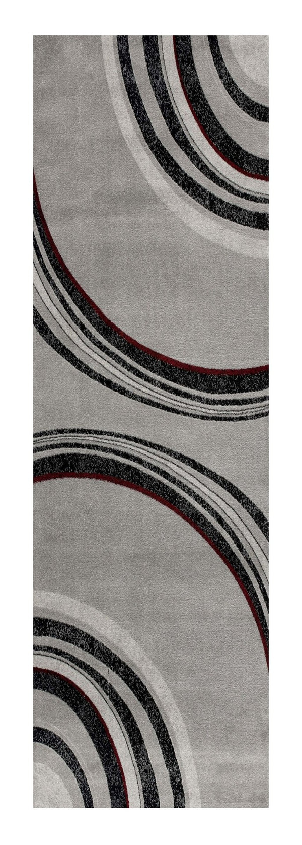 HomeRoots 10' Gray Abstract Power Loom Runner Rug - Modern Artistry for Hallways with Plush Comfort & Durability 2' x 13' 393807