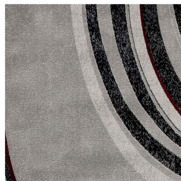 HomeRoots 10' Gray Abstract Power Loom Runner Rug - Modern Artistry for Hallways with Plush Comfort & Durability 2' x 13' 393807