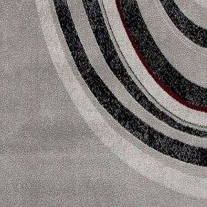 HomeRoots 10' Gray Abstract Power Loom Runner Rug - Modern Artistry for Hallways with Plush Comfort & Durability 2' x 15' 393808